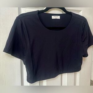 Aritzia Babaton Black Cropped Contour Crew Shirt, XL